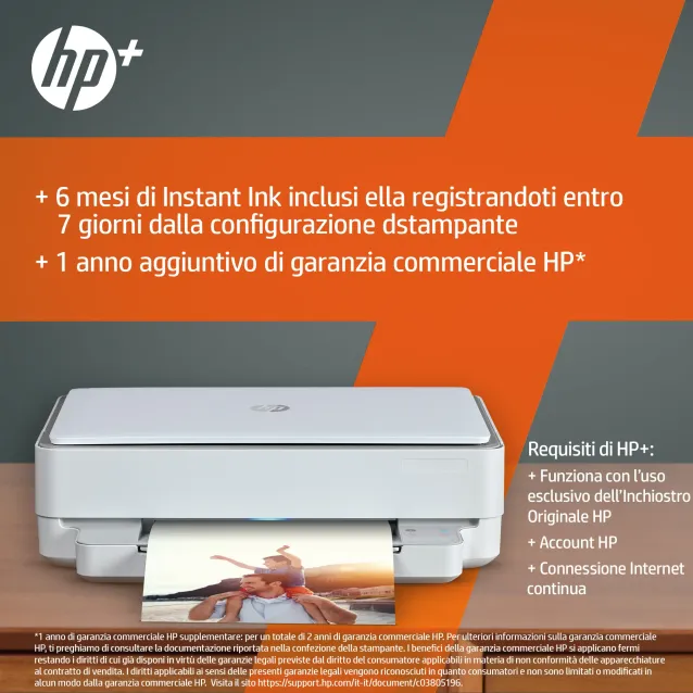 HP ENVY Stampante multifunzione 6020e, Colore, per Abitazioni e piccoli uffici, Stampa, copia, scansione, wireless; HP+; idonea a Instant Ink; stampa da smartphone o tablet [223N4B]