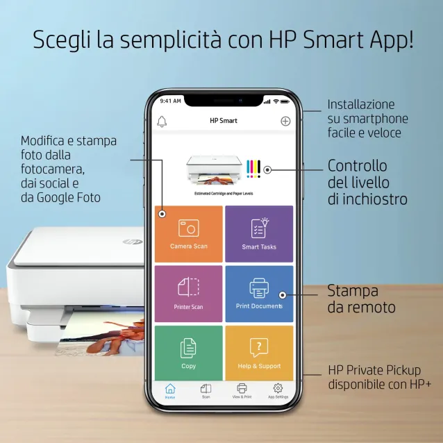 HP ENVY Stampante multifunzione 6020e, Colore, per Abitazioni e piccoli uffici, Stampa, copia, scansione, wireless; HP+; idonea a Instant Ink; stampa da smartphone o tablet [223N4B]