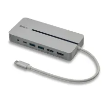 Lindy 43360 replicatore di porte e docking station per laptop Cablato USB 3.2 Gen 1 (3.1 1) Type-C Argento, Bianco [43360]