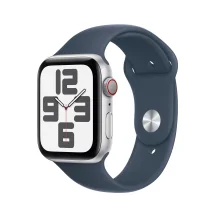 Smartwatch Apple Watch SE GPS + Cellular 44mm Silver Aluminium Case with Storm Blue Sport Band - M/L [MRHJ3QA/A]
