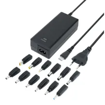 DELTACO Universal Laptop Charger, 15-20V, 6A, 90W, 12-tips - Black [SMP-90W12]