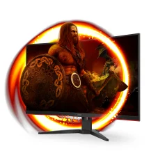 AOC G2 C32G2ZE/BK Monitor PC 80 cm [31.5] 1920 x 1080 Pixel Full HD LED Nero, Rosso (AOC 31.5 3-Side Frameless Curved Gaming [C32G2ZE/BK], 1080, 1ms, 2 HDMI, DP, 240Hz, 6 Game Modes, VESA) [C32G2ZE/BK]