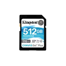 Memoria flash Kingston Technology Scheda SDXC Canvas Go Plus 170R C10 UHS-I U3 V30 da 512GB (KTC CanvasGo Plus) [SDG3/512GB]