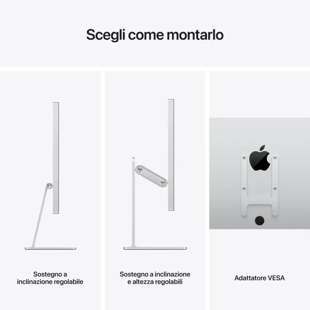 Monitor Apple Studio Display - Inclinazione e altezza regolabile vetro standard