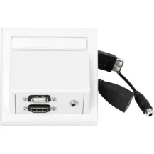 VivoLink WI221260 HDMI + USB A 3.5mm Bianco presa energia (Wall HDMI, AUD 3,5mm - . Warranty: 12M) [WI221260]