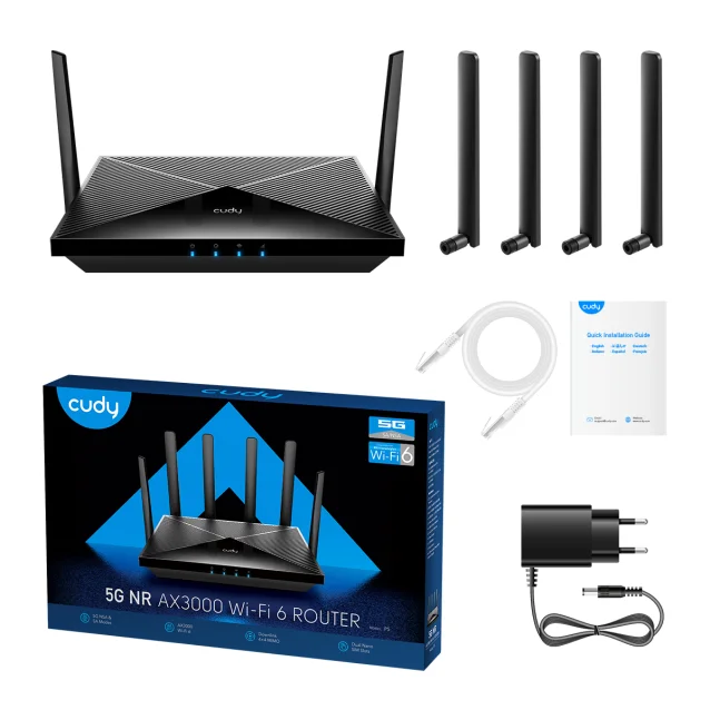 Cudy P5 router wireless Gigabit Ethernet Dual-band (2.4 GHz/5 GHz) 5G Nero [P5_EU]