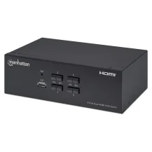 Manhattan 153539 switch per keyboard-video-mouse [kvm] Nero (HDMI KVM SWITCH 4-PORT- USB-A - 4K/30HZ WITH CABLES AUDIO) [153539]