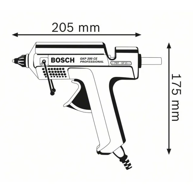 Pistola a colla Bosch GKP 200 CE per caldo Blu 500 W [0 601 950 703]